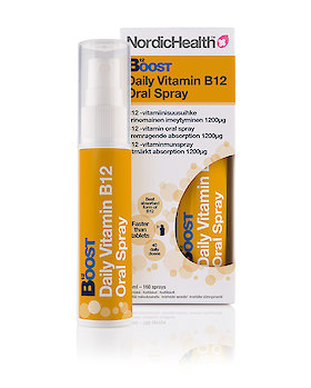 Nordic Health Boost B12-vitamiini suusuihke 25 ml