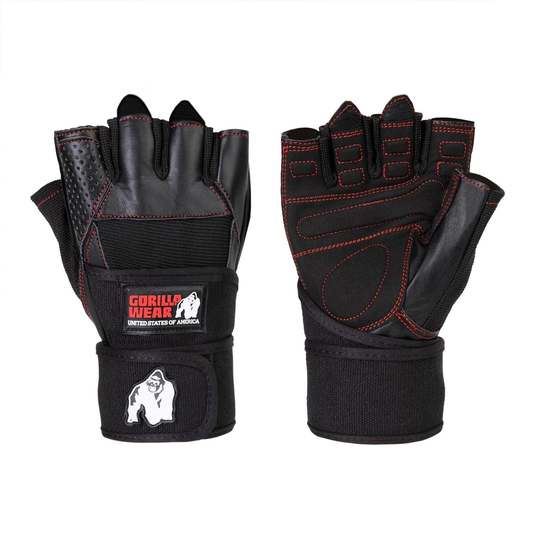 Gorilla Wear Dallas Wrist Wraps Gloves Black/red Seam Xl