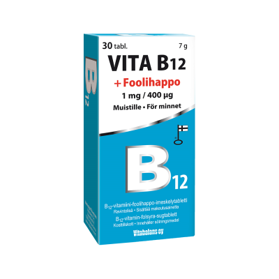 Vita B12 + Foolihappo 30 tablettia