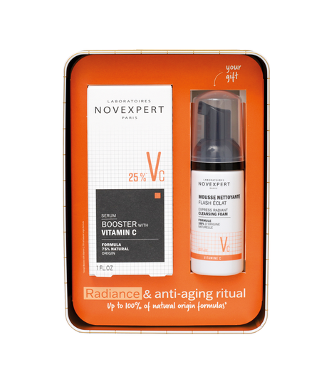 Novexpert Vitamin C Booster + Mini Cleansing Foam lahjapakkaus