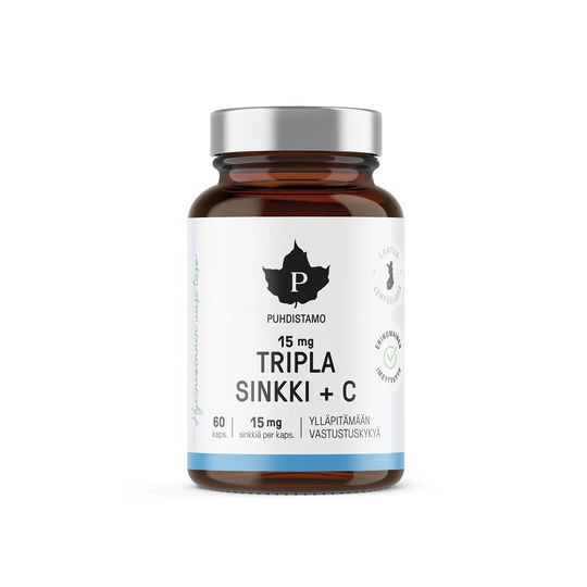 Puhdistamo Tripla Sinkki 15 Mg 60 Kaps