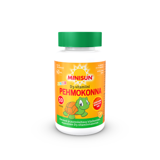 Minisun D-vitamiini Pehmokonna Junior 10 mikrog 60 kpl pureskeltava pehmytpala