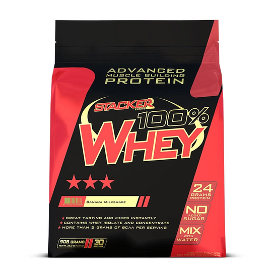 Stacker2 100% Whey 908 G Banana Milkshake