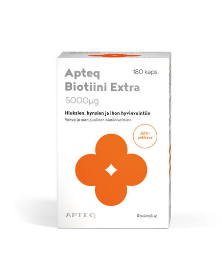 Apteq Biotiini Extra 5000 mikrog 180 kapselia