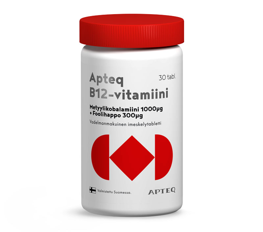 Apteq B12 metyylikobalamiini 1000 mikrog 30 tabl