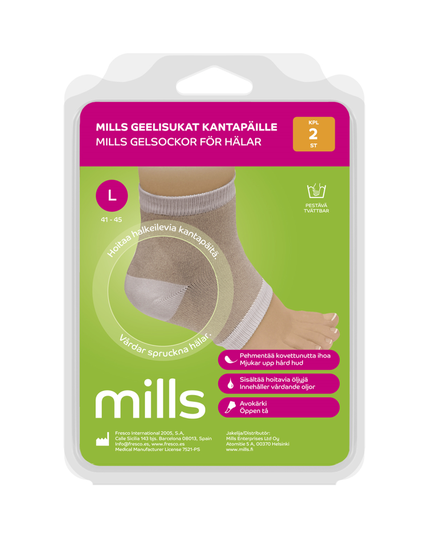 Mills Geelisukat kantapäille, koko L 1 pari