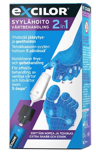 Excilor Syylähoito 2in1 1 kpl Jäädytysainesäiliö 11,5ml ja TCA-geeli 1ml
