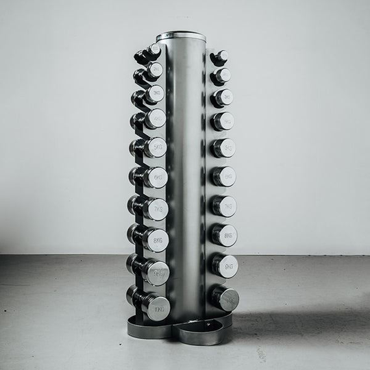 Kraftmark Dumbbell 1-10 kg chrome with stand